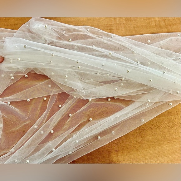 New wedding veil with comb very long beaded pearls beautiful - Picture 6 of 10